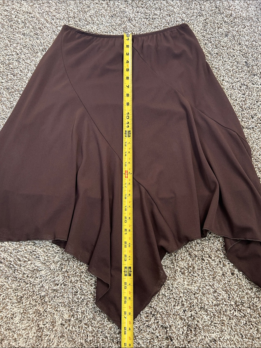 Vintage A. Byer Brown Asymmetrical Handkerchief Hem Skirt | Pristine | Large - Picture 8 of 13